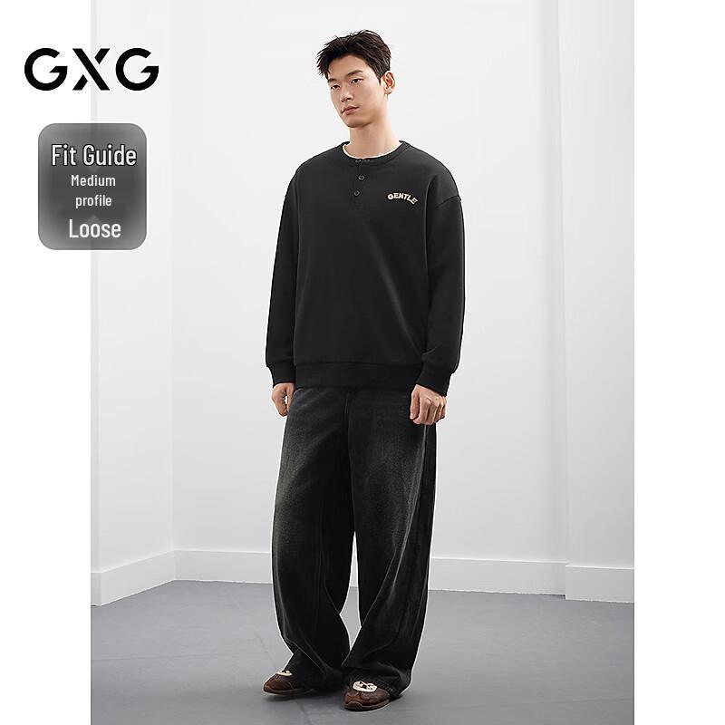 GXG Men's Henley Collar Sweatshirt