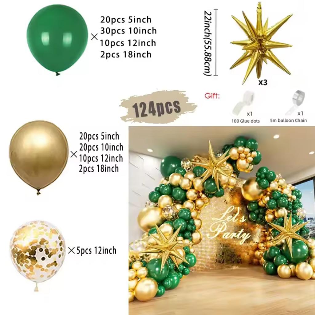 121Pcs White and Gold Balloons Garland Arch Kit with Starburst Foil Balloons for Wedding Anniversary Birthday Party Decorations