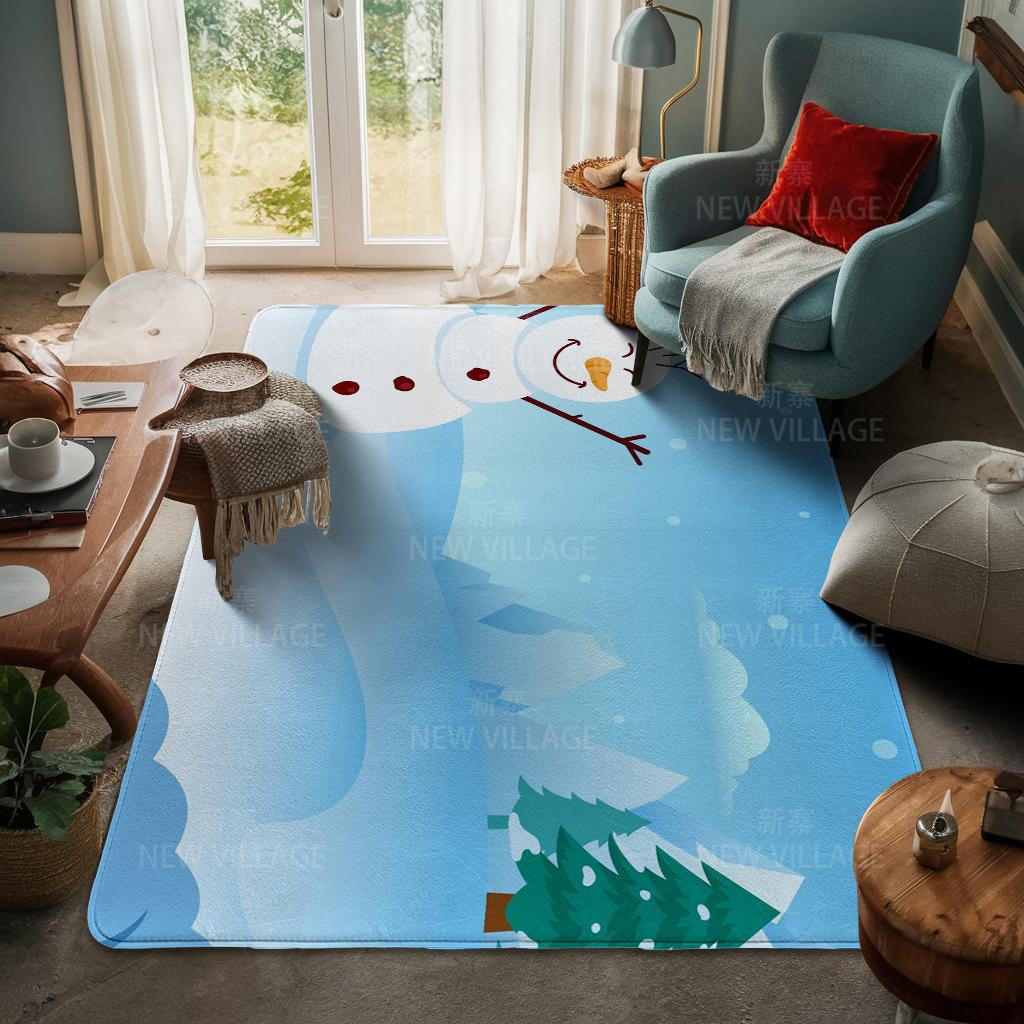 House Entrance Carpet Home Door Mat Living Room Bath Foot Bathroom Non-slip Water Absorption Rugs Bath Merry Christmas Winter