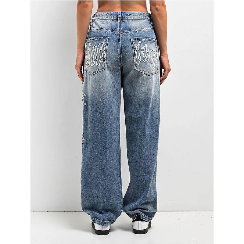 Foreign Trade Original Order Nin * Thhallidleconsult Koi, Red-Crowned Crane and Flower Jeans D4 1253