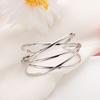 Stainless Steel Multi Layer Crossing Bangles for Women Girls Open Adjustable Arm Cuff Bracelets Special Design Jewelry Gifts