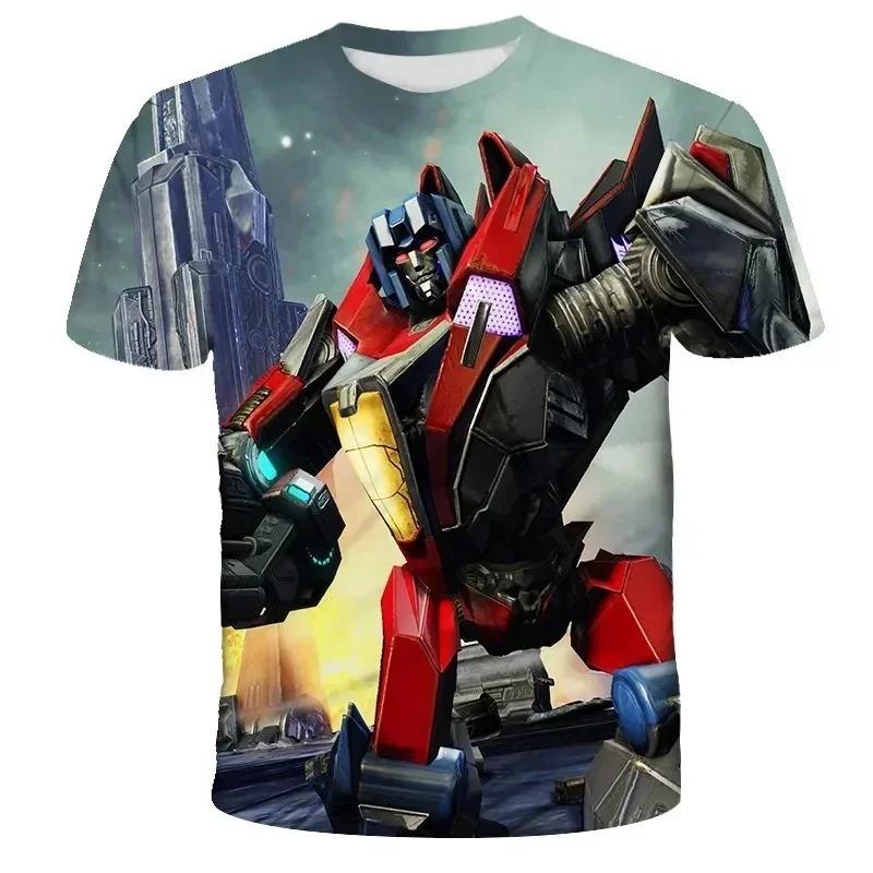 Summer Man 3D Printed Transformers T-shirt Children Cool Cartoon Short Sleeve Clothing Boys Girls Fashion Trend Streetwear