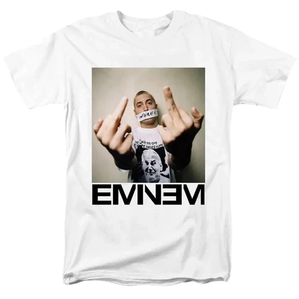 Rapper Eminem T-Shirt Damen Herren Mode Baumwoll-T-Shirts Hip Hop Tops T-Shirts Locker Rock Camisetas Jungen T-Shirts Sommer T-Shirt Unisex