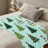 Plush Flannel Blanket | Machine Washable - Soft Warm Christmas Tree Design, Cozy Throw for Home, Office Winter Naps & Christmas