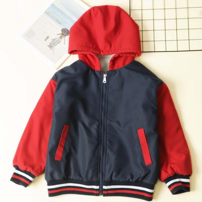 Chaqueta de Béisbol Roja de Moda para Niños con Cálido Forro Polar