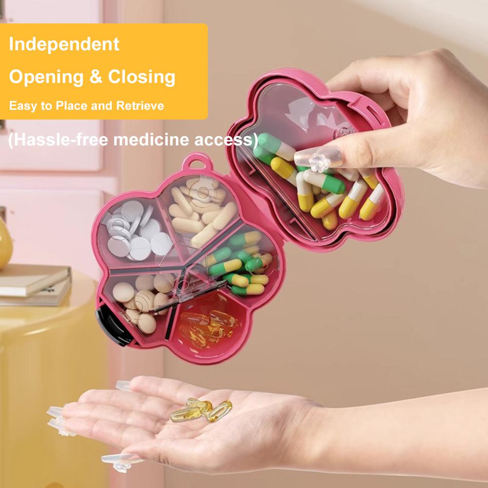 Flower Shape Storage Box Waterproof Dividers Case Portable Dopamine Medicine Box Medicine Box Multi Compartment Storage of Pills