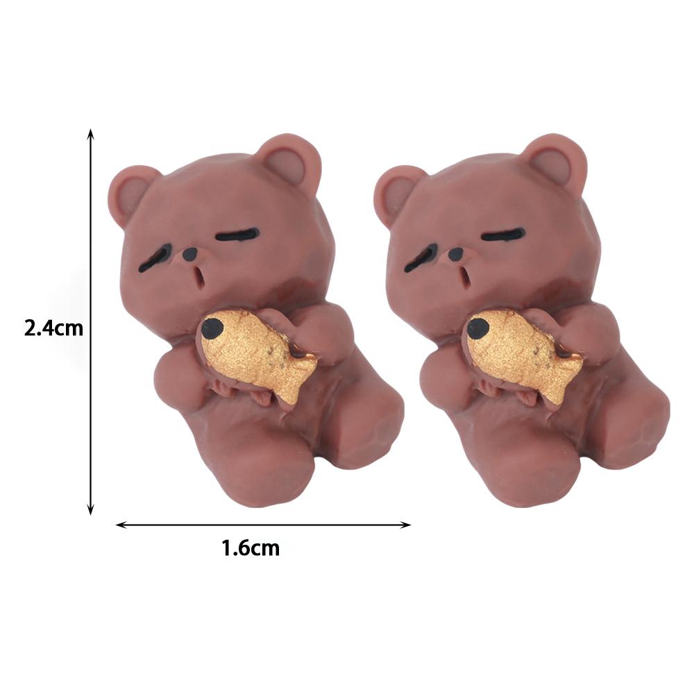 2 Buc Ursulet Roz Desen Animat Ornamente Miniaturale Decorațiune Peisaj Casă de Păpuși Accesorii DIY Accesorii Interior Auto Ornamente Auto