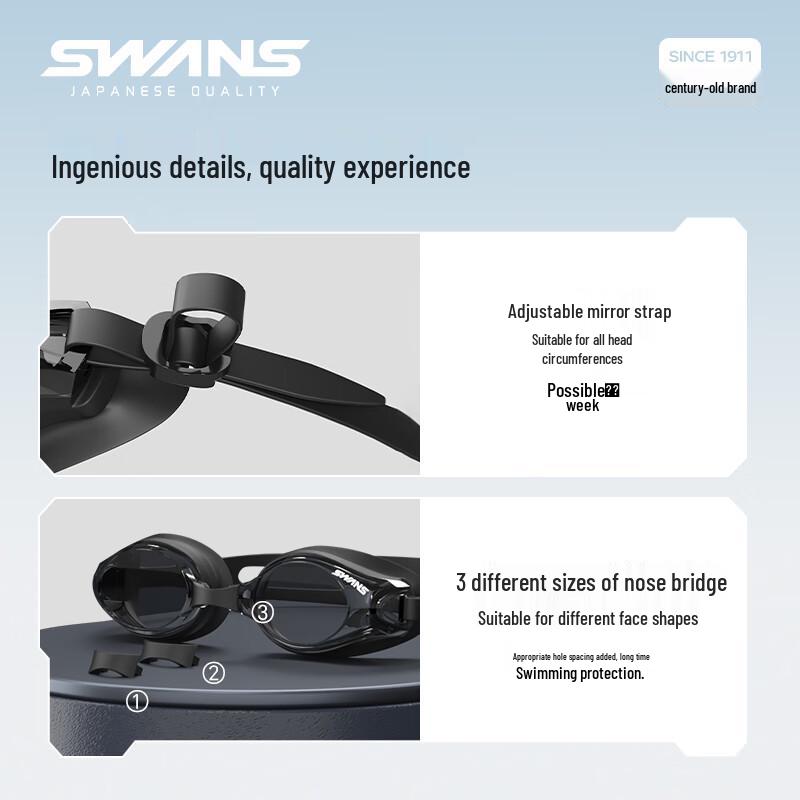 SWANS Japońskie Importowane Gogle Pływackie HD Przeciwmgielne