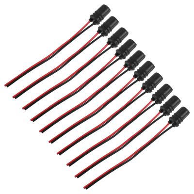 Car Round Pre-Wired Harness Female Socket for LED Bulb T10 194 Replacement 10pcs