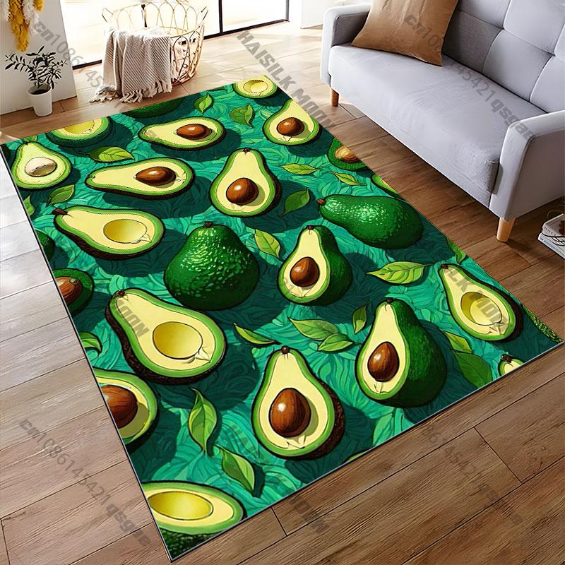 Avocado halves leaves green carpet Yoga living room room decor children's crawling mat doormat area rug games mat