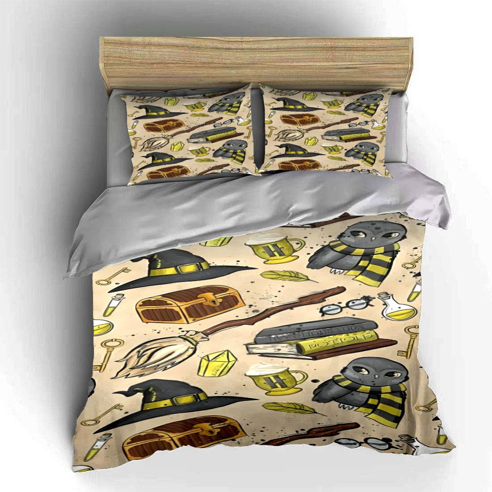 Owls, wizard hats, books. Bedding sets Duvet cover sets Duvet covers Pillowcases(1 * Duvet Cover 2 * Pillowcases without duvet insert)