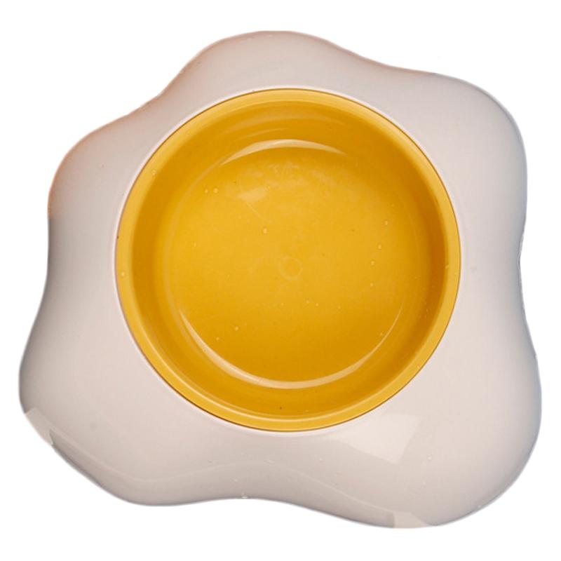 Pet Bowl Cute Large Capacity Prevent Slip Plastic Cat Dog Food Bowl for Indoor Feeding White Single Bowl