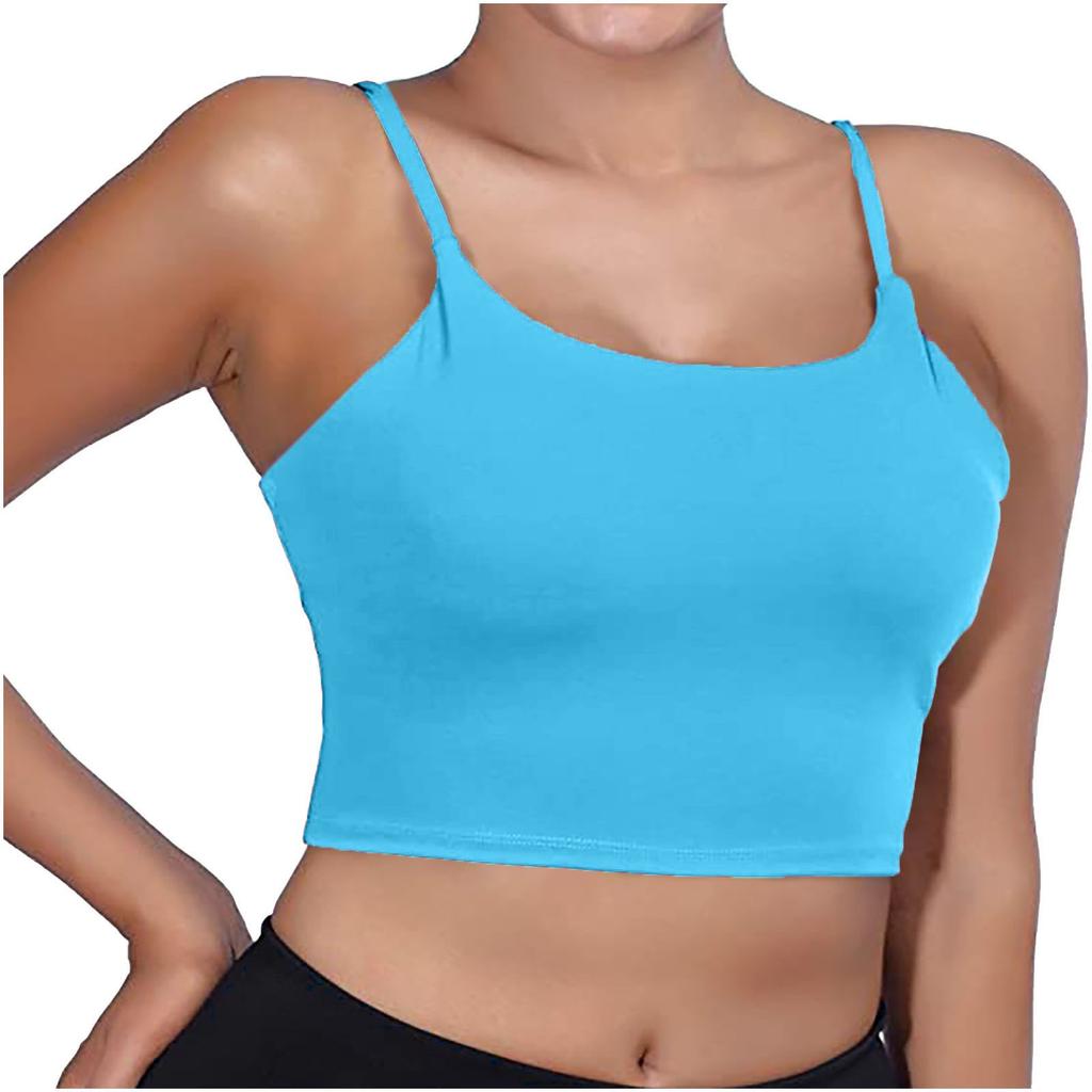 Fashion Women Sleeveless Casual Vest Ladies Chest Pad Movement Short Tank Tops