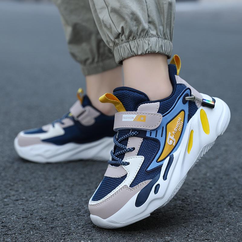 Breathable Non-slip Thick-soled Primary School Students Casual Running Sports Shoes Medium and Large Children's Shoes Boys 23 Years Autumn and Win