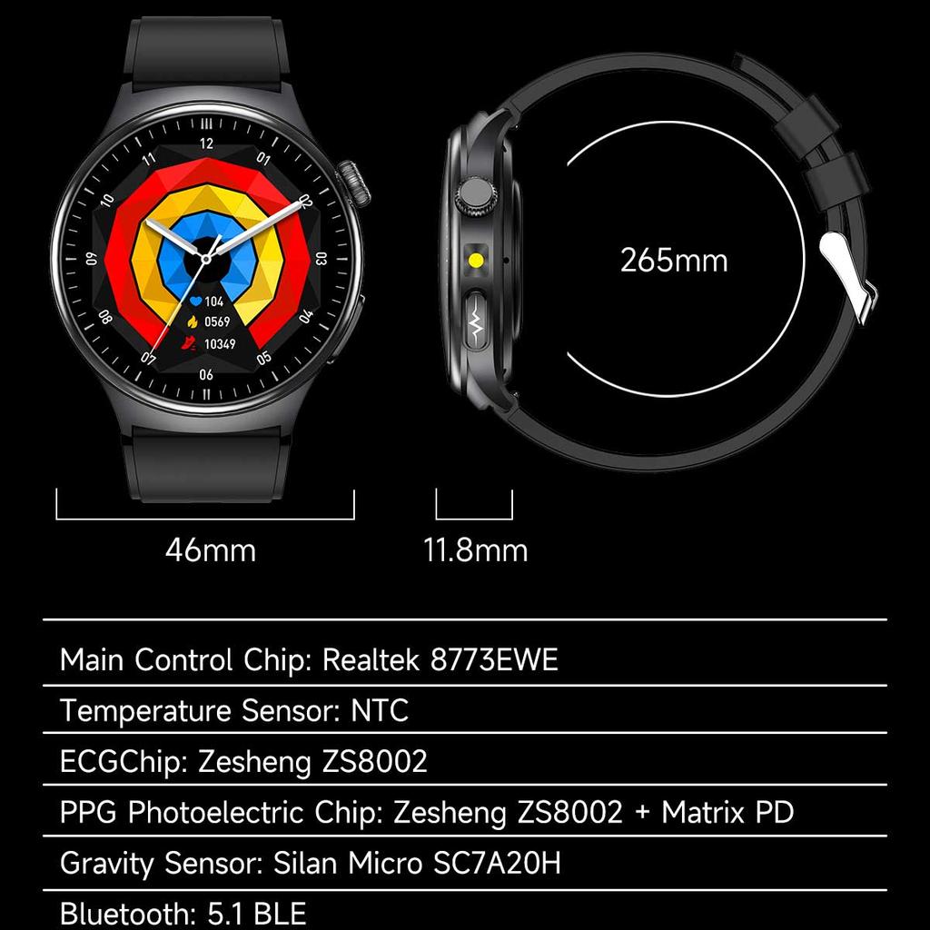 Men Smart Watch AMOLED ECG Health Monitoring Outdoors Flashlight Bluetooth Calling Sports Fitness Tracker TK27 Smartwatch