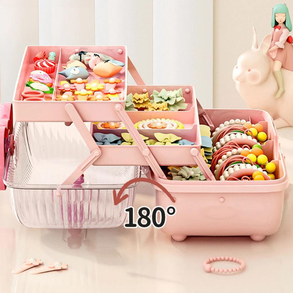 Accessories Storage Box Cute Children's Hair Pin Jewelry Cosmetic Storage Toy Desktop Dustproof Accessory Organize Case with Lid