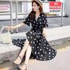 Dress Summer New Women's Clothing Korean Version Design Sense Niche Short-sleeved Polka Dot Skirt Polka Dot Little Red