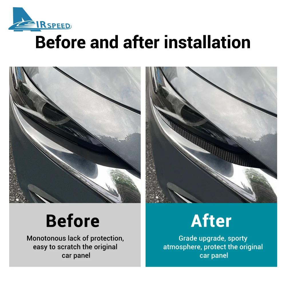 For Mazda 3 Axela BP 2019 2020 2025 2025 2025 2025 2025 Car Lamp Eyebrow Decor Trim Real Soft Carbon Fiber Sticker Accessories