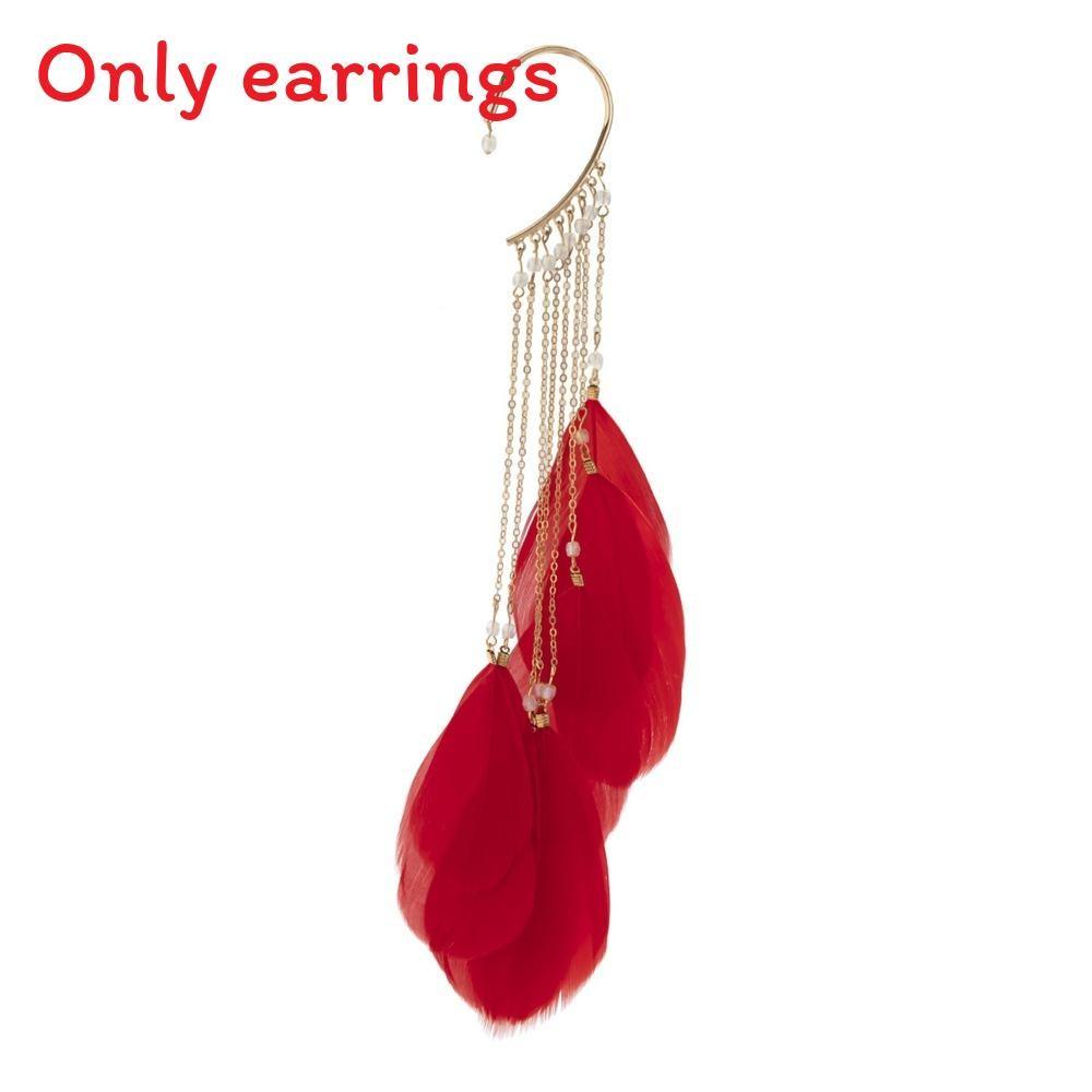 Long Feather Bohemian Earrings For Women With Plated Alloy Design Jewelry Fashion