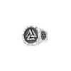 Vintage Nordic Valknut Ring Stainless Steel Viking Celtic Knot Ring Norse Compass Amulet Jewelry For Men