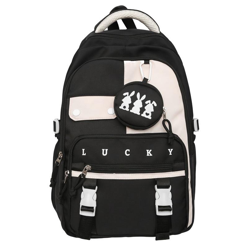 

New large-capacity sweet load-reducing spine protection, dirt-resistant and durable commuting versatile junior and high school backpack чорний