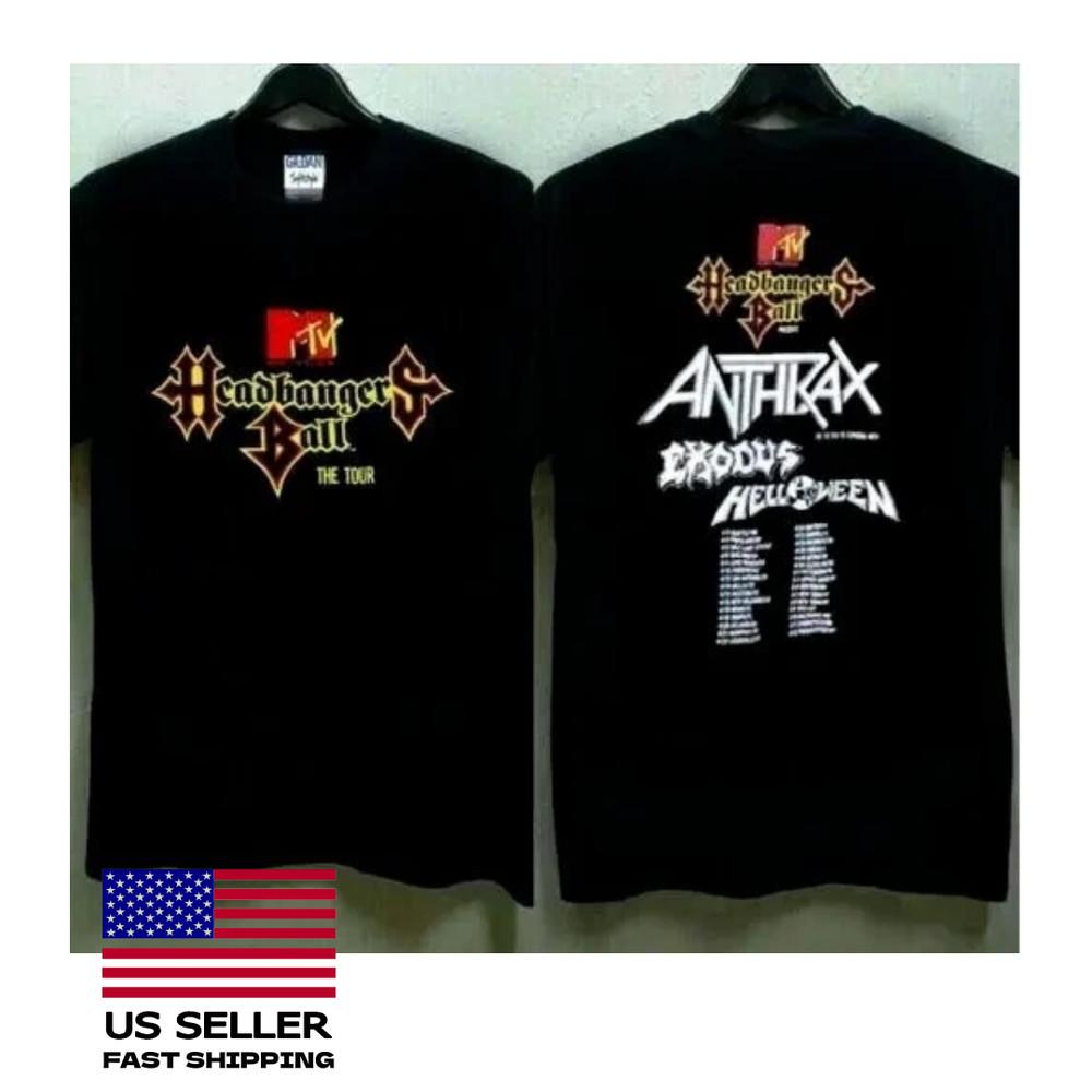Neue Kleidung SELTEN MTV Vtg Headbangers Ball Tour 1989 Unisex T-Shirt