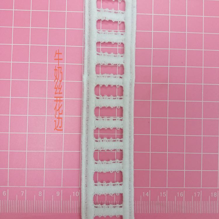Milk Silk Embroidery Water-Soluble Lace, Milk Silk Stair Lace Barcode Clothing Accessories Edged Lace jh1968
