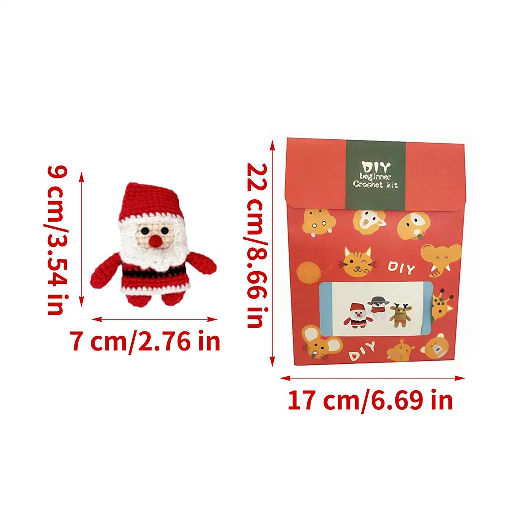 Crochet Christmas Kit DIY Knitting Set Holiday Decor Doll Knitting Kit For Adults Teens DIY Enthusiasts Beginners Craft Lovers