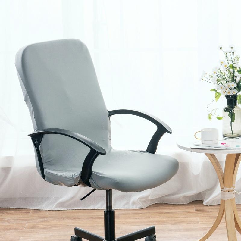 Stretch Computer Office Chair Cover with Durable Zipper Washable Removable Rotating Boss Chair Slipcovers Anti-dust Soft Desk Chair Seat Protector