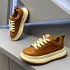 Autumn new thick-soled low-top bread shoes genuine leather retro lace-up casual shoes