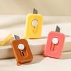 Automatic Retractable Box Cutter with Keychain Mini Safety Knife for Opening Packages Cartoon Portable Box Opener Tool for Home Office Travel
