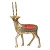 Pure Brass Multicolor Deer Statue, Home Decor, Decorative Showpiece - 7 Inch