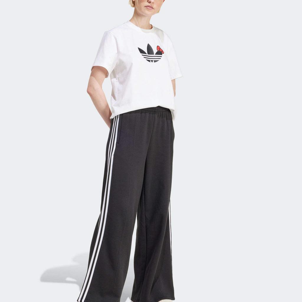 adidas Hello Kitty Kleeblatt Boxy T-Shirt mit Markenlogo-Print Damen Oberteile Weiß IX7880