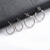 15/20mm Minimalist Stainless Steel Round Circle Loop Earrings for Women Smooth C Shape Hoop Huggie Ear Jewelry Accessories
