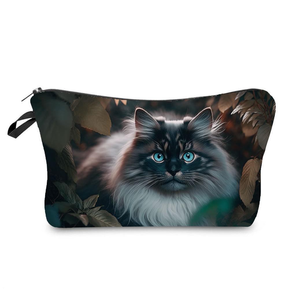 Women Cat Print Cosmetic Bag Toiletries Organize Travel Storage Case 6772