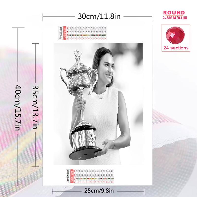 Aryna Sabalenka.96 100% Round Full Drill 5D DIY Diamond Painting Embroidery Cross Stitch Rhinestone Décor
