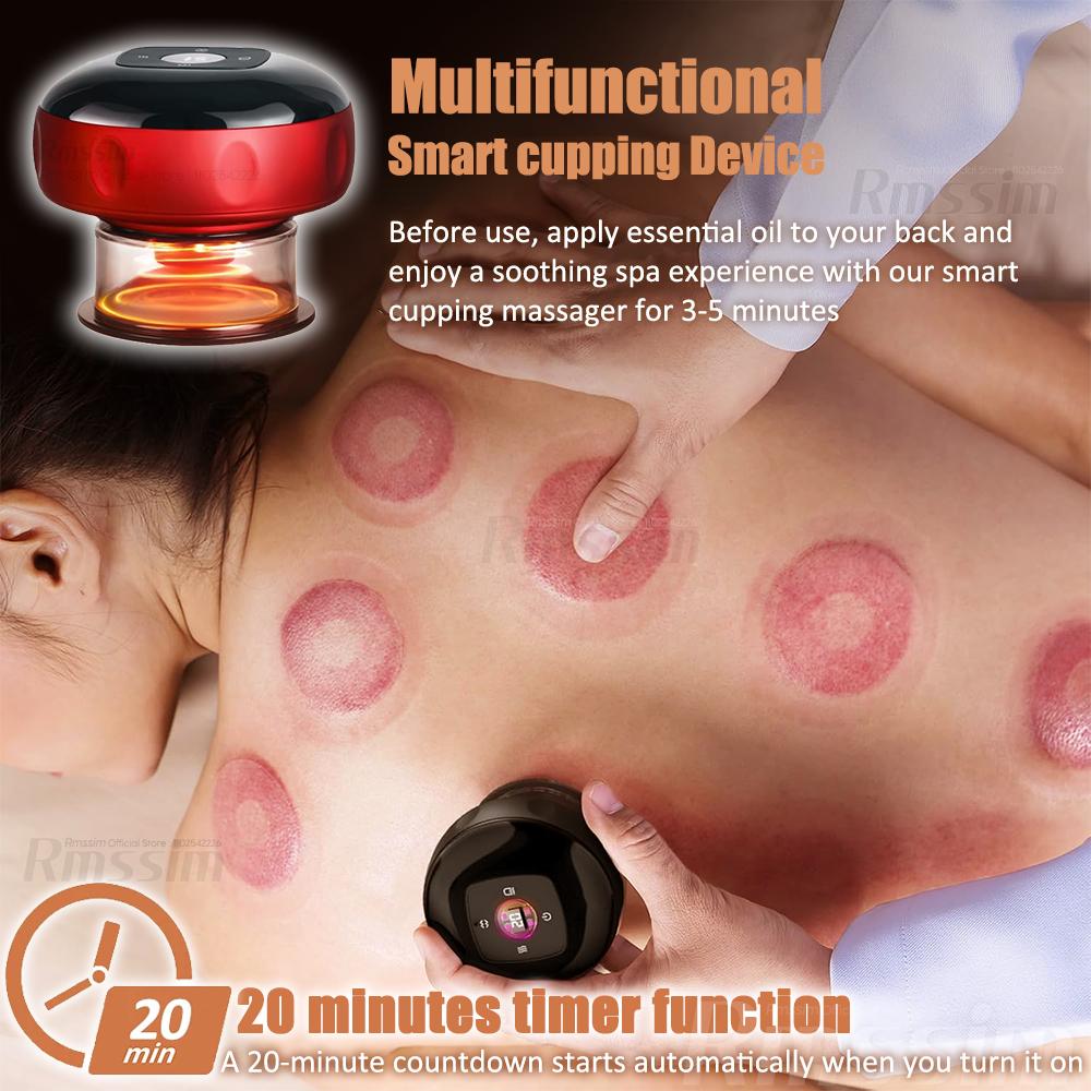 Heating Intelligent Vacuum Cupping Massager - Gua Sha Cupping Massager for Back Neck Arm Body