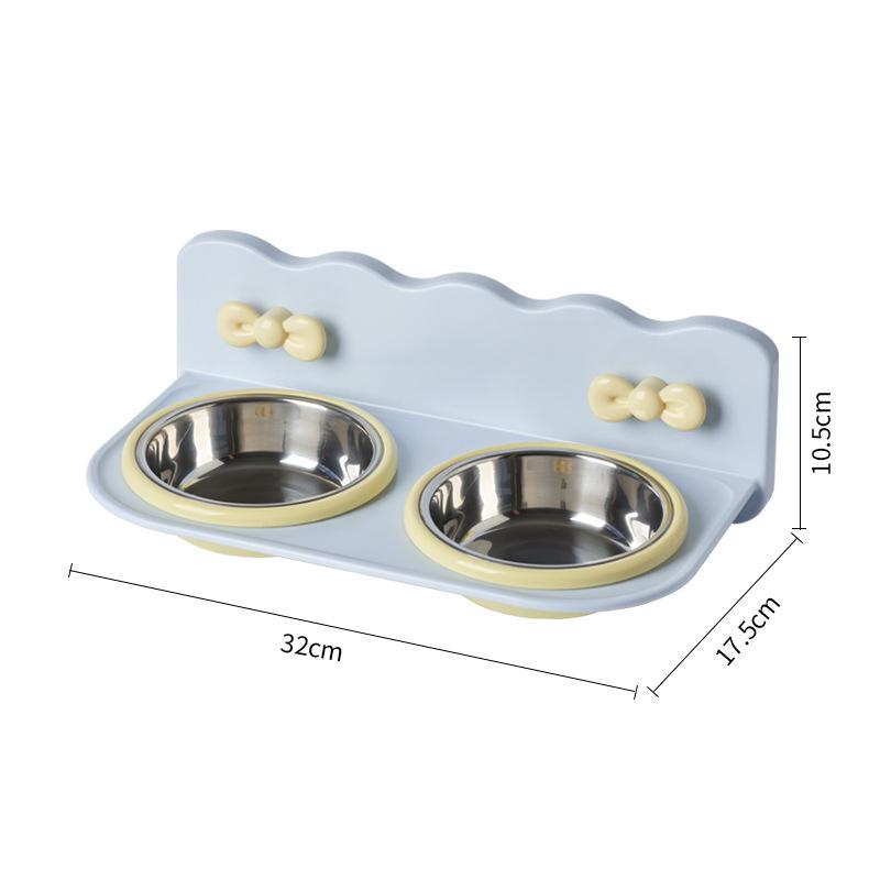 High-Leg Stainless Steel Cat Bowl - Anti-Tip, Neck Protection, Macaron Colors for Cats & Kittens