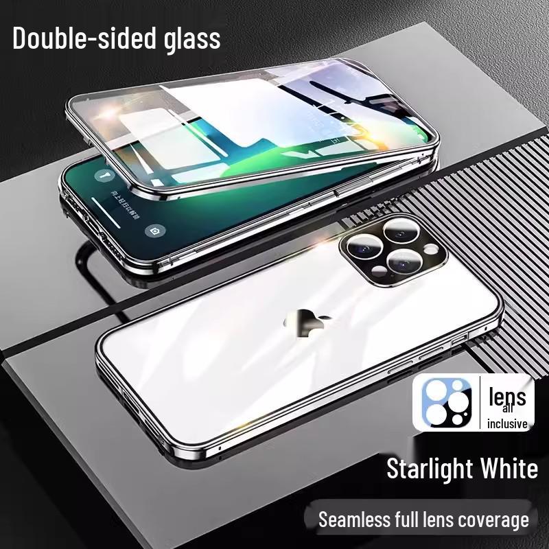 Coque Magnétique Double Face Apple 17 Pro Max avec Couverture Complète des Objectifs pour iPhone 16/13