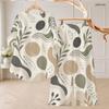 Women Plus Size Round Neck Mid Sleeve Printed Asymmetrical Top Wide Leg Pants Two Piece Set
