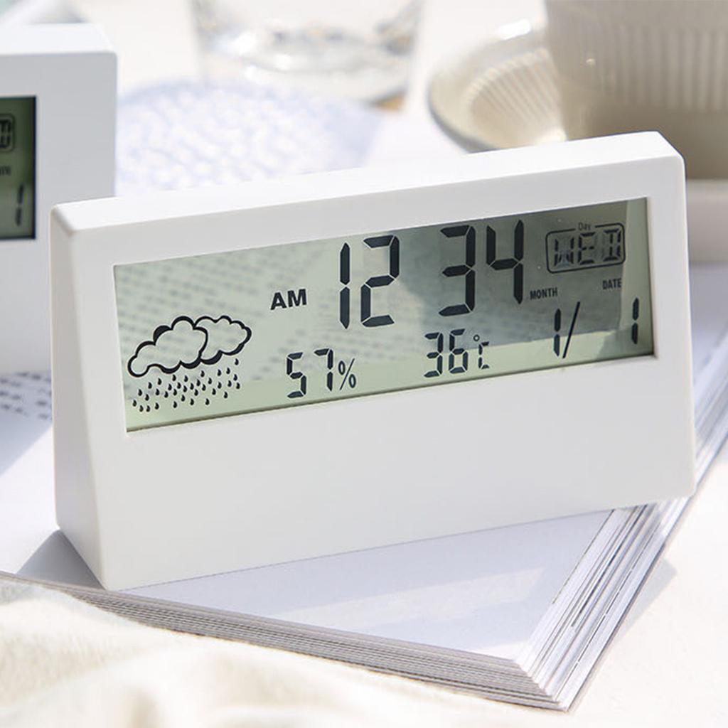 Large Display Digital Alarm Clocks with Snooze Temperature Date Electronic Desktop Clock for Kids/Bedroom/Heavy Sleepers/Travel