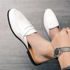Fashion New Men's Black White Half Slippers Penny Loafers Casual Patent Leather Mules Moccasins Breathable Slip On Shoes