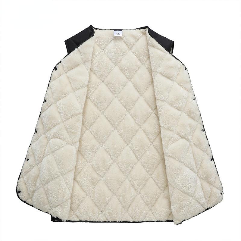 IELGY Neue Herrenweste, lässig, warm, samtig, gesteppt, doppellagig, dicke Baumwollweste