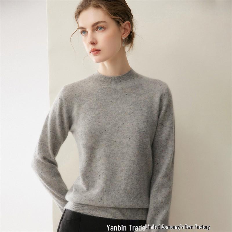 Women's Cashmere Mock Neck Versatile Autumn/Winter Knitwear