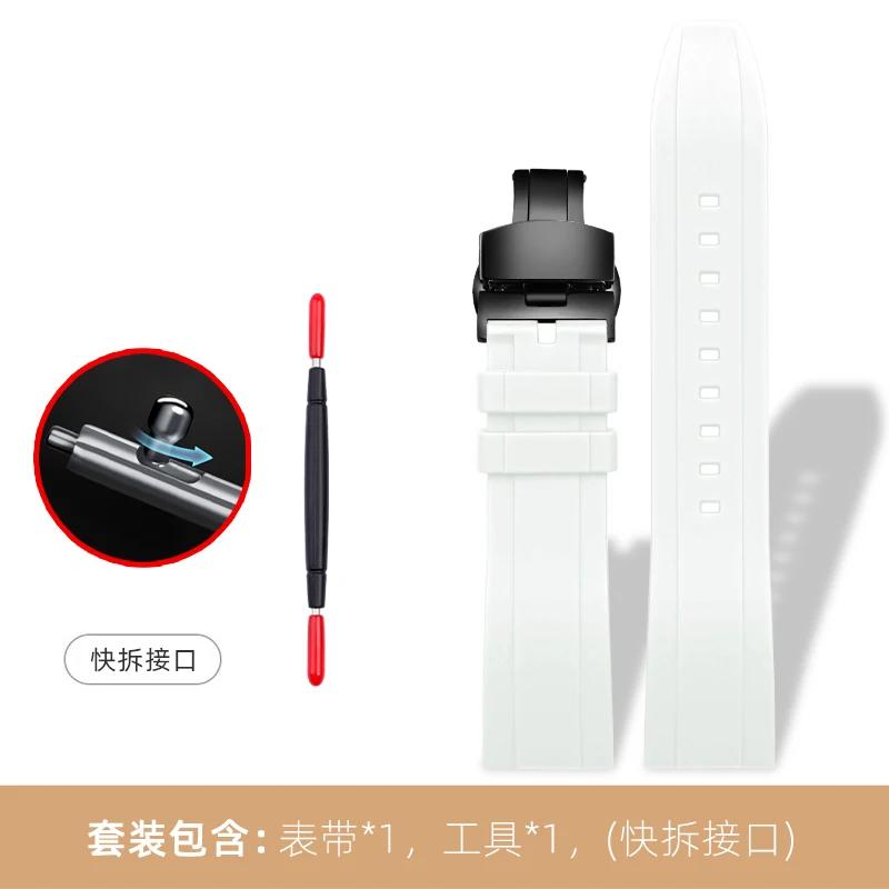 Für Seiko PROSPEX Panda Chronograph SSC813P1/SSC909P1/SSC817P1 Silikon-Gummi-Uhrenarmband – 20mm Weiches Wasserdichtes Armband für Herren
