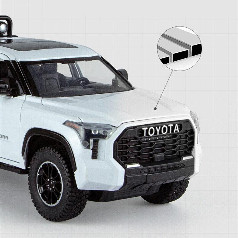 1/24 Toy Trucks for Boys Toyota Tundra Diecast Metal Model Toy Pickup Truck Pull Back Car Model with Light and Sound Toy Trucks for Boys Age 4-7