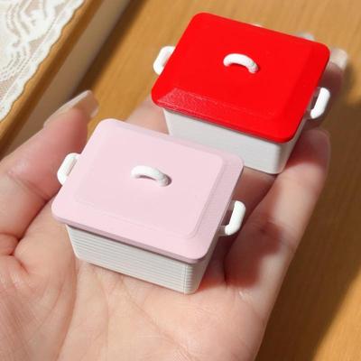 1 Stück 1/12 Puppenhaus Miniatur Pfannkuchenbox Teller Modell Mit Deckel Küchenzubehör Für Puppenhaus Dekoration Kinderspielzeug Geschenk