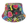 Nuovi Cappelli a Secchiello alla Moda con Graffiti Protezione Solare Stampa Lettere Moda Cappello da Pescatore Primavera/Estate Unisex Ombreggiatura Esterna Cappello da Pesca
