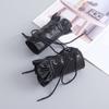 Premium PU Leather Gothic Cuffs With Adjustable Lace Up Design For Music Festivals And Costume Parties
