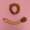 Plush Animal Lion Ears Headdress Lolita Headwear Long Tail Furry Hair Hoop